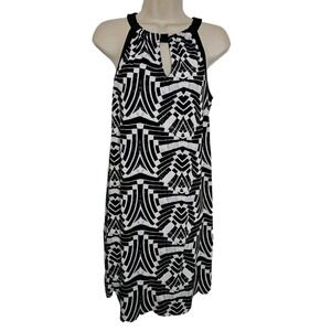 Apt. 9 Geometric Sleeveless Shift Dress Keyhole Accent Stretchy Women's‎ Size S
